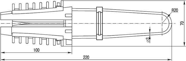 зажим анкерный абонентский ЗАБ 16-35 IEK - размеры