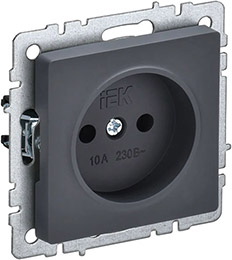 розетка 1-местная IEK РС10-1-0-БрГ Brite - внешний вид