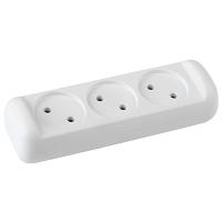 Колодка 3-мест 10А белый пластик IP20 ЭРА ABS-пластик