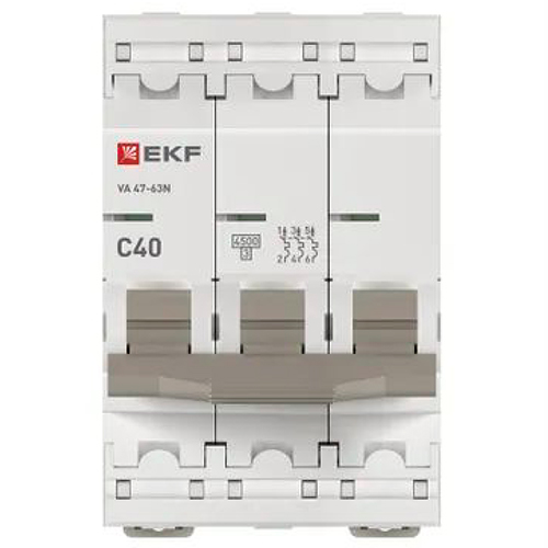 Автомат 3Р 40А C 4,5кА ВА47-63N EKF PROxima