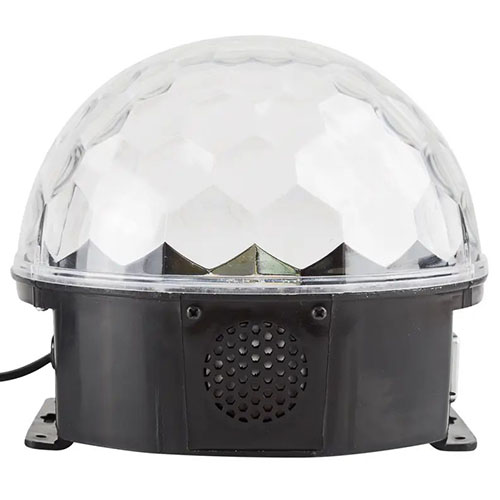 Светильник-проектор свд Диско-шар RGBYPW музыкальный с ДУ, Bluetooth, USB, вращающийся