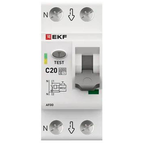 Устройство защиты от дугового пробоя (УЗДП) с автоматическим выключателем 1P+N 20А (C) 6кА EKF PROxi