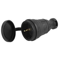 Розетка переносная 16А заземление черный каучук IP44 ЭРА