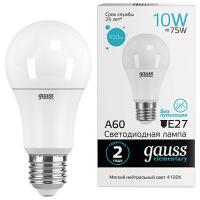 Лампа свд 220В E27 10Вт 4100К 920лм стандарт A60 матовая Gauss 