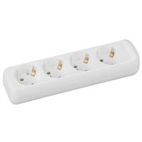 Колодка 4-мест 16А белый пластик заземление IP20 ЭРА ABS-пластик