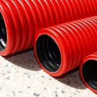 Труба гофра 63мм ПНД тяжелая двустенная 20м PlexUp красный 