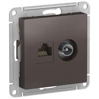 Атлас мокко розетка RJ45+TV скрытая 2-ая 