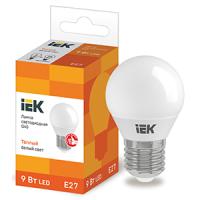 Лампа свд 220В E27 9Вт 3000К 810лм шар G45 матовая IEK 