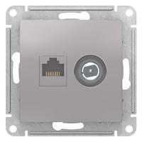 Атлас алюминий розетка RJ45+TV скрытая 2-ая  