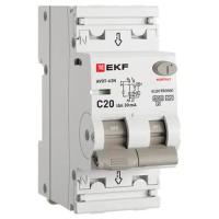 Дифавтомат 2Р 20А C тип A 30мА 6кА 2мод АВДТ-63N EKF PROxima