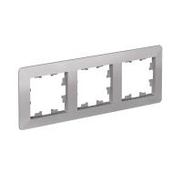 Atlas Design AIR алюминий/дымчатый черный рамка 3-ая универсально 