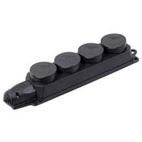 Колодка 4-мест 16А черный каучук заземление IP44 IEK