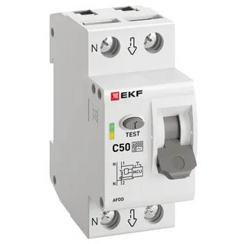 Устройство защиты от дугового пробоя (УЗДП) с автоматическим выключателем 1P+N 50А (C) 6кА EKF PROxi