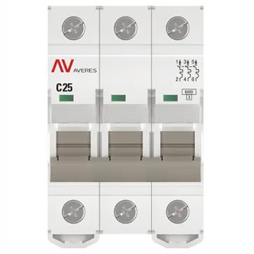 Автомат 3Р 25А C 6кА AV-6 EKF Averes 