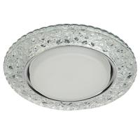 Светильник точечный GX53 круг прозрачный встраиваемый подсветка 