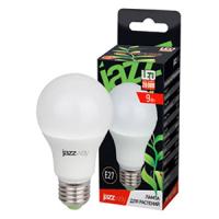 Фито лампа свд 220В Е27 9Вт стандарт матовая красно-синий Jazzway для растений