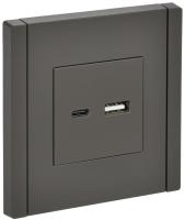 Фортепиано серый механизм USB A+C скрытая 2-ая 3,1А