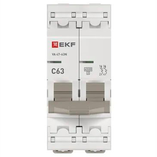 Автомат 2Р 63А C 4,5кА ВА47-63N EKF PROxima