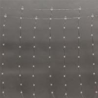 Гирлянда занавес 3*2м холодный белый 200свд с контроллером IP20 прозрачный провод роса, катушка, ДУ