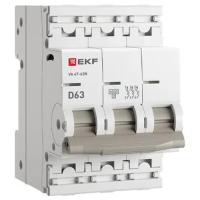 Автоматический выключатель 3P 63А (D) 6кА ВА 47-63N EKF PROxima