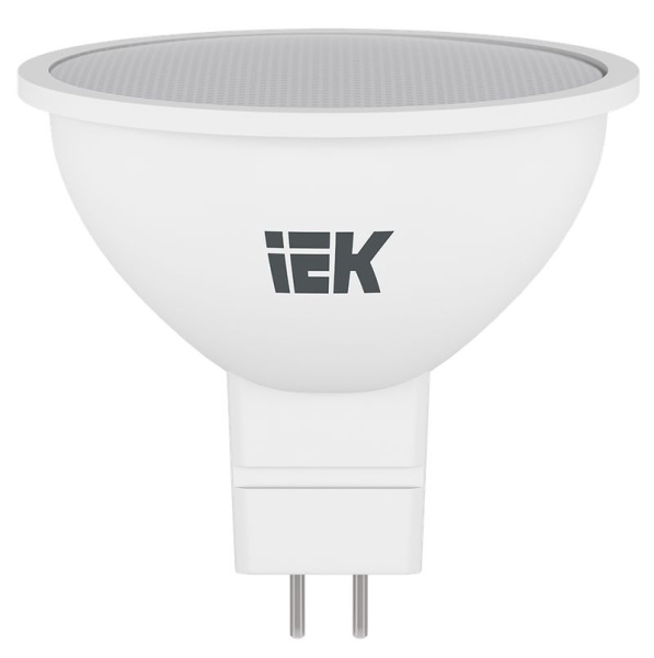 Лампа свд 220В GU5.3 5Вт 6500К 500лм MR16 матовая IEK 