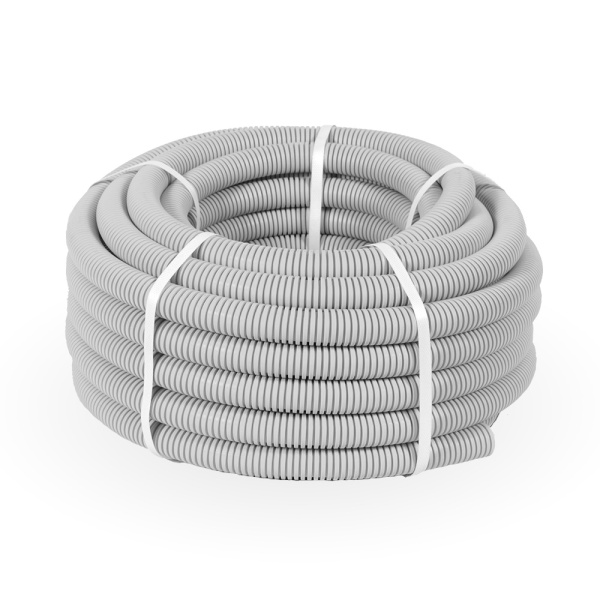 Труба гофра 32мм ПВХ 25м серый ПРОМРУКАВ с протяжкой 