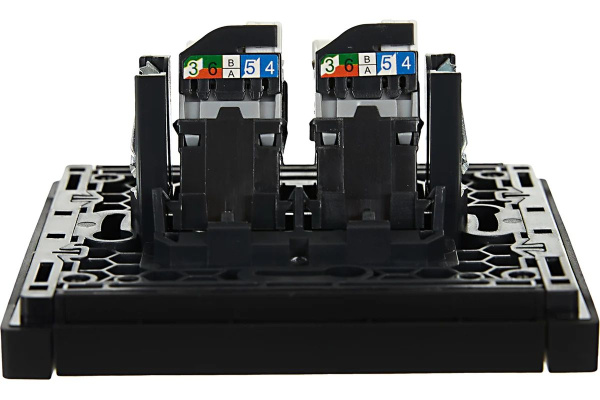 Фортепиано черный механизм RJ45 2x8(8) скрытая 2-ая 