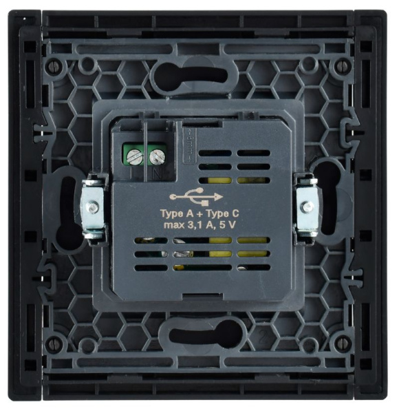 Фортепиано серый механизм USB A+C скрытая 2-ая 3,1А