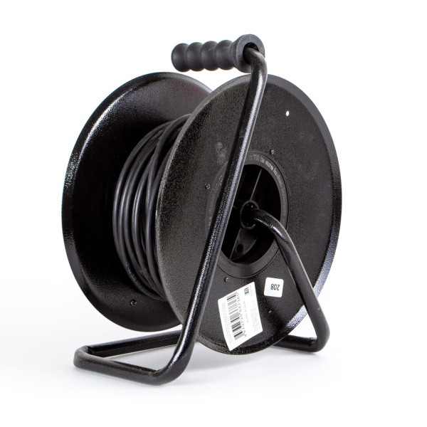 Удлинитель 4-мест 30м КГ 3*1,5 черный катушка IP44 PlexUp 3500Вт