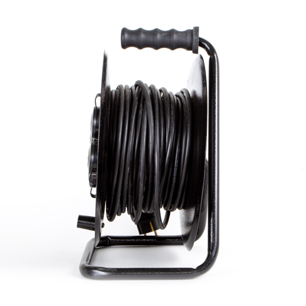 Удлинитель 4-мест 30м КГ 3*1,5 черный катушка IP44 PlexUp 3500Вт