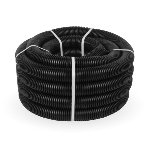 Труба гофра 40мм ПНД легкая 15м ПРОМРУКАВ черный HF